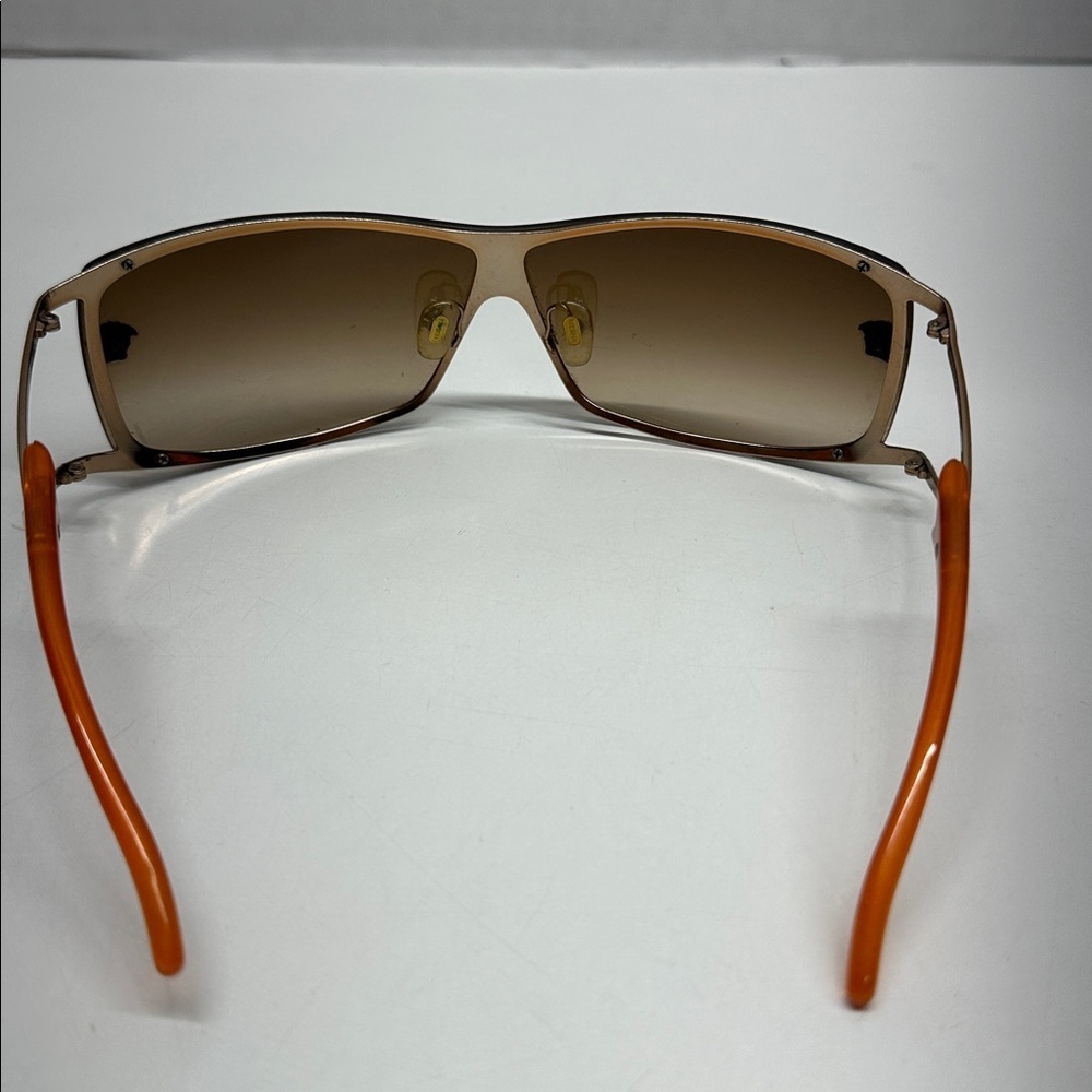 Versace Sunglasses Mod 2048 Vintage Oversized Designer Shield Glasses Orange - Picture 8 of 13
